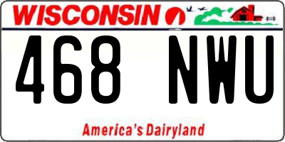WI license plate 468NWU