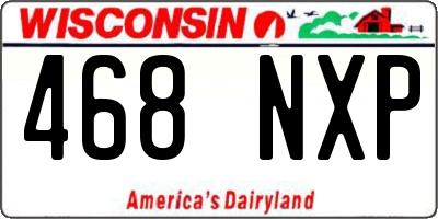 WI license plate 468NXP