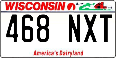 WI license plate 468NXT
