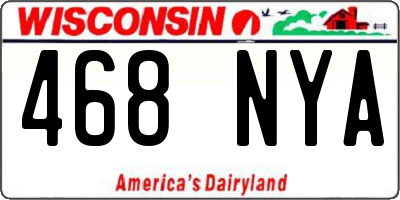 WI license plate 468NYA