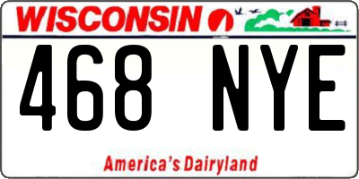 WI license plate 468NYE
