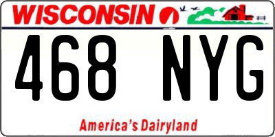 WI license plate 468NYG