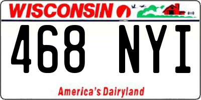 WI license plate 468NYI