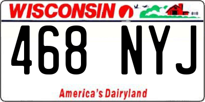 WI license plate 468NYJ