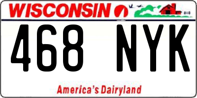 WI license plate 468NYK