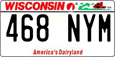 WI license plate 468NYM