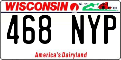WI license plate 468NYP