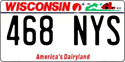 WI license plate 468NYS