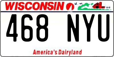 WI license plate 468NYU