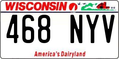 WI license plate 468NYV