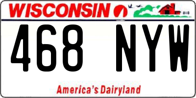 WI license plate 468NYW