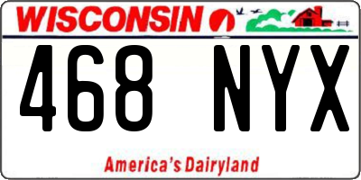 WI license plate 468NYX
