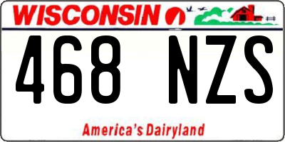 WI license plate 468NZS