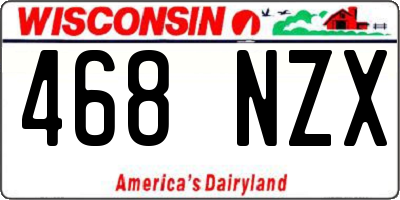 WI license plate 468NZX