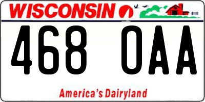 WI license plate 468OAA