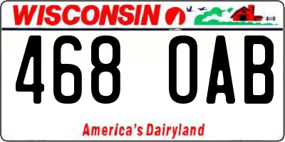 WI license plate 468OAB