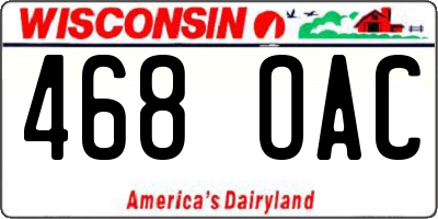 WI license plate 468OAC