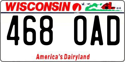 WI license plate 468OAD