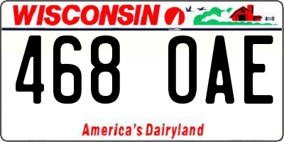 WI license plate 468OAE
