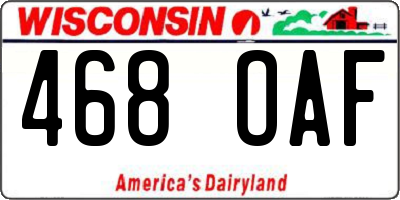 WI license plate 468OAF