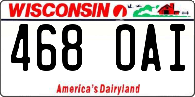 WI license plate 468OAI