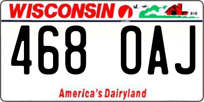WI license plate 468OAJ