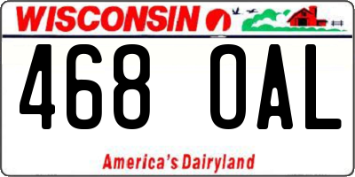 WI license plate 468OAL