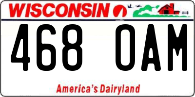 WI license plate 468OAM