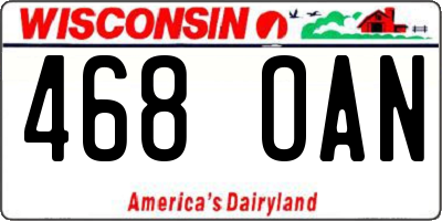 WI license plate 468OAN