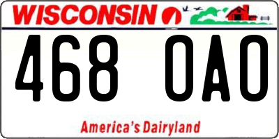 WI license plate 468OAO