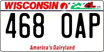 WI license plate 468OAP