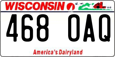 WI license plate 468OAQ