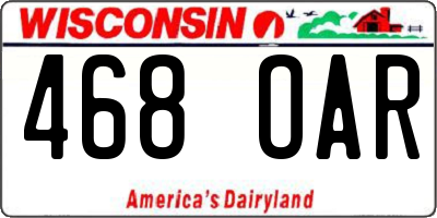 WI license plate 468OAR