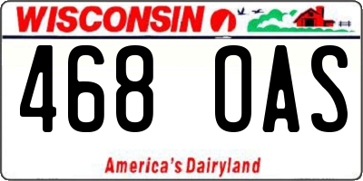 WI license plate 468OAS