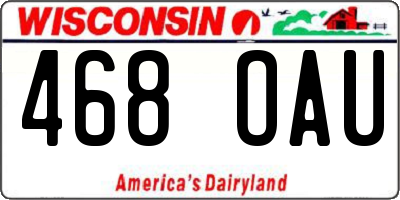 WI license plate 468OAU