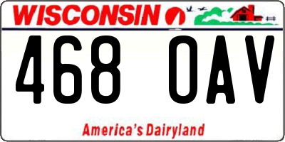 WI license plate 468OAV