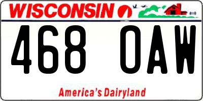 WI license plate 468OAW