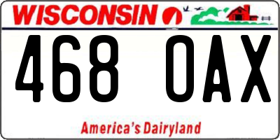 WI license plate 468OAX