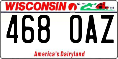 WI license plate 468OAZ