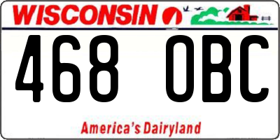 WI license plate 468OBC
