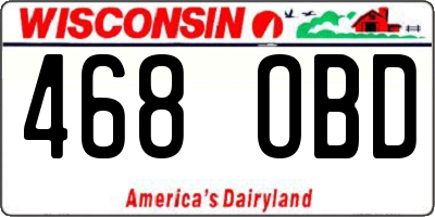 WI license plate 468OBD