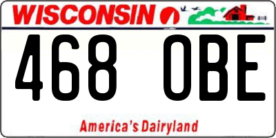 WI license plate 468OBE