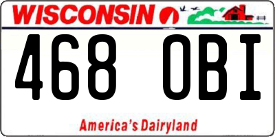WI license plate 468OBI