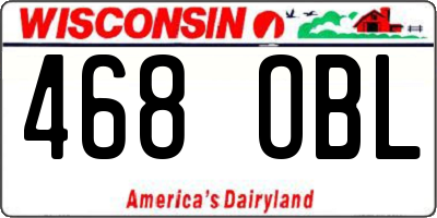 WI license plate 468OBL
