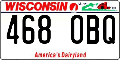 WI license plate 468OBQ