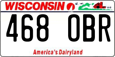 WI license plate 468OBR