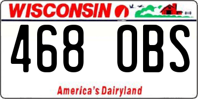 WI license plate 468OBS