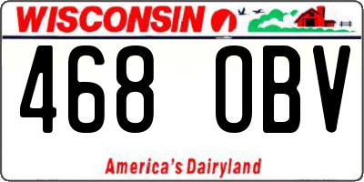 WI license plate 468OBV