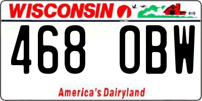 WI license plate 468OBW