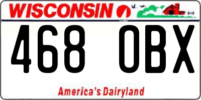 WI license plate 468OBX